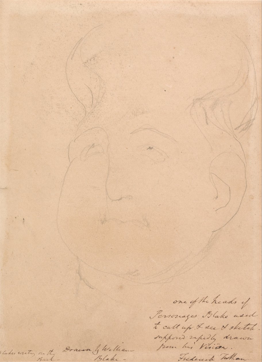 Et visjonært hode av William Blake