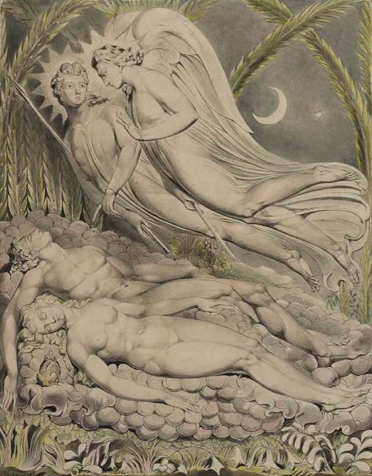 Adam og Eva sover av William Blake