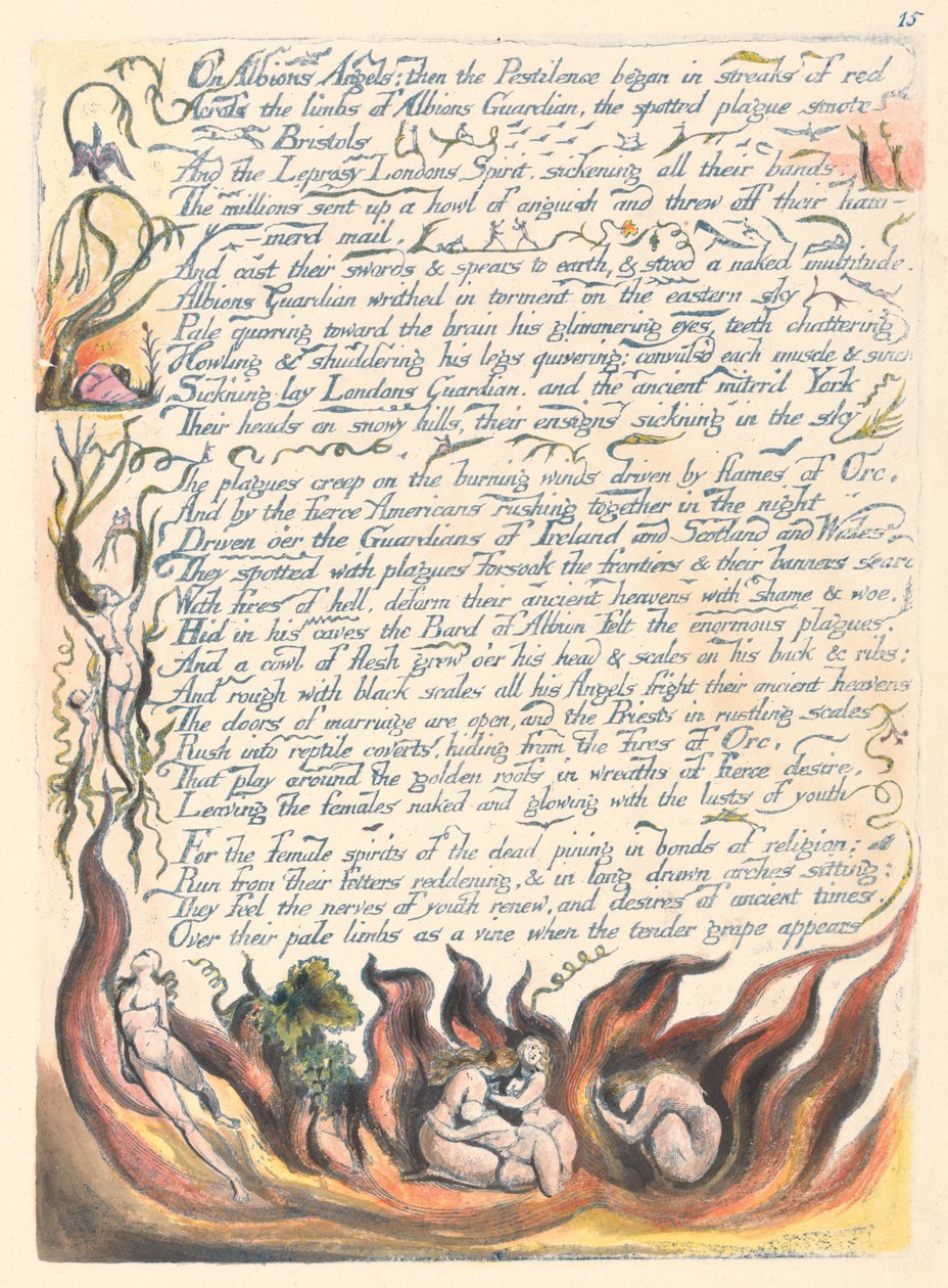 Amerika. En profeti, plate 17, om Albions Angels .... av William Blake