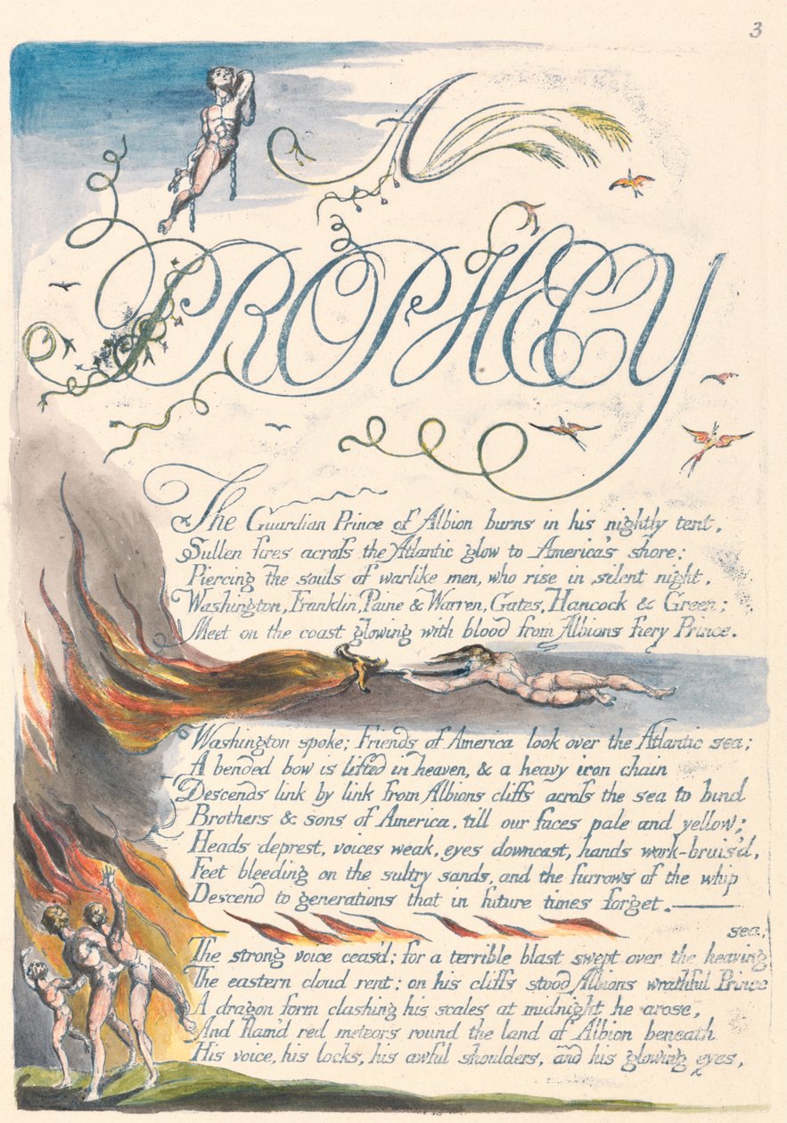 Amerika. En profeti, plate 5, A av William Blake