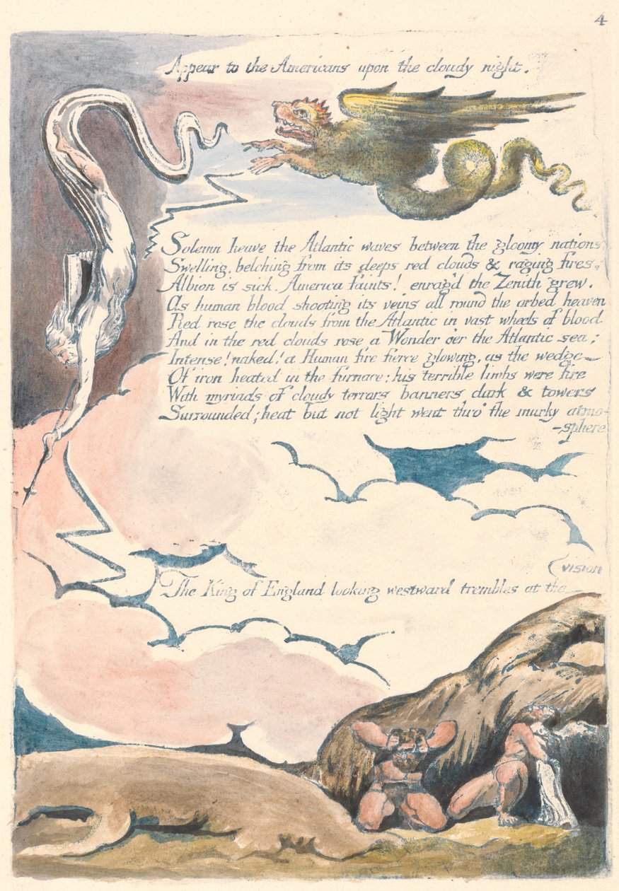 Amerika. En profeti, plate 6, vises for amerikanerne .... av William Blake