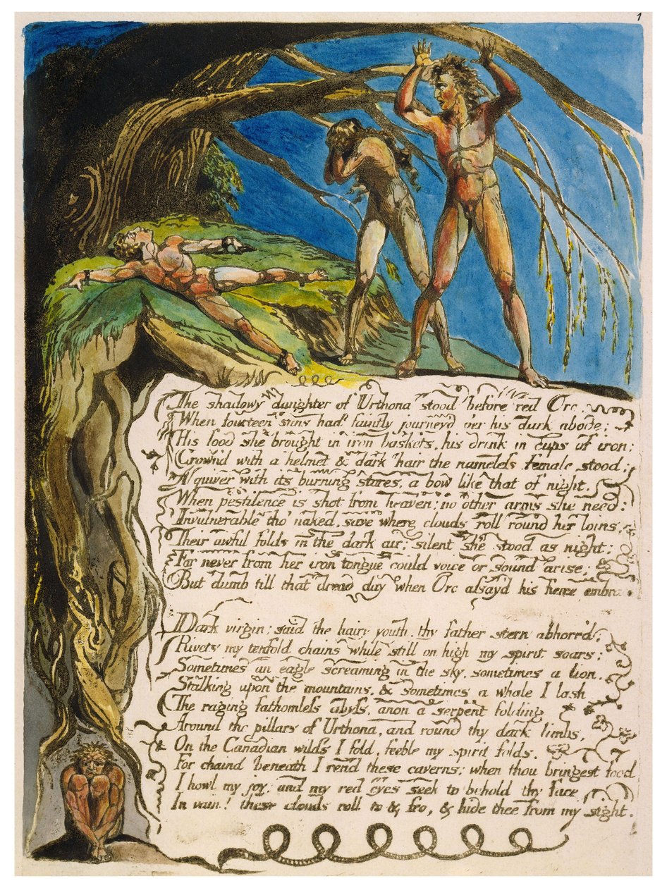 America a Prophecy kopier en plate 03 av William Blake