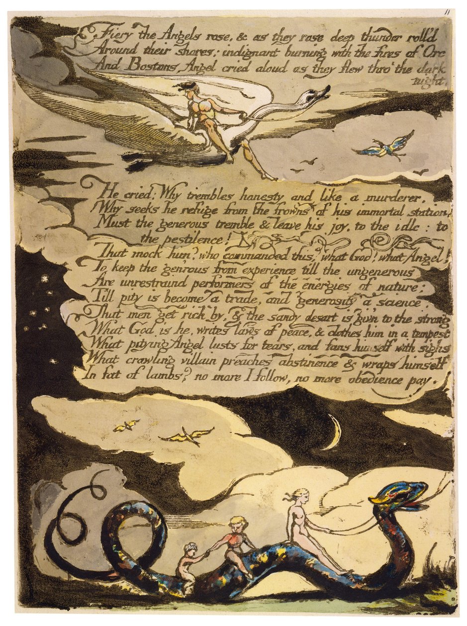 America a Prophecy kopiere en plate 13 av William Blake
