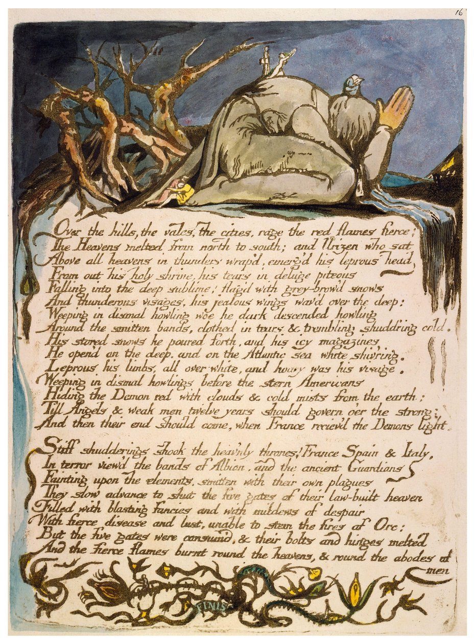 America a Prophecy kopiere en plate 18 av William Blake