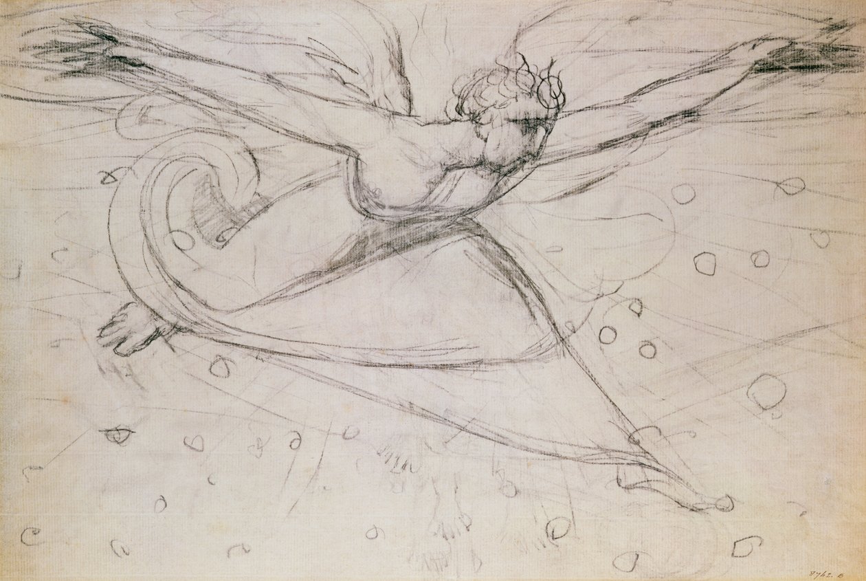 An Angel Striding Among the Stars (tegning) av William Blake