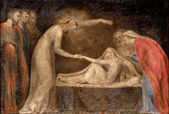 Christ Raising Jairuss Datter av William Blake