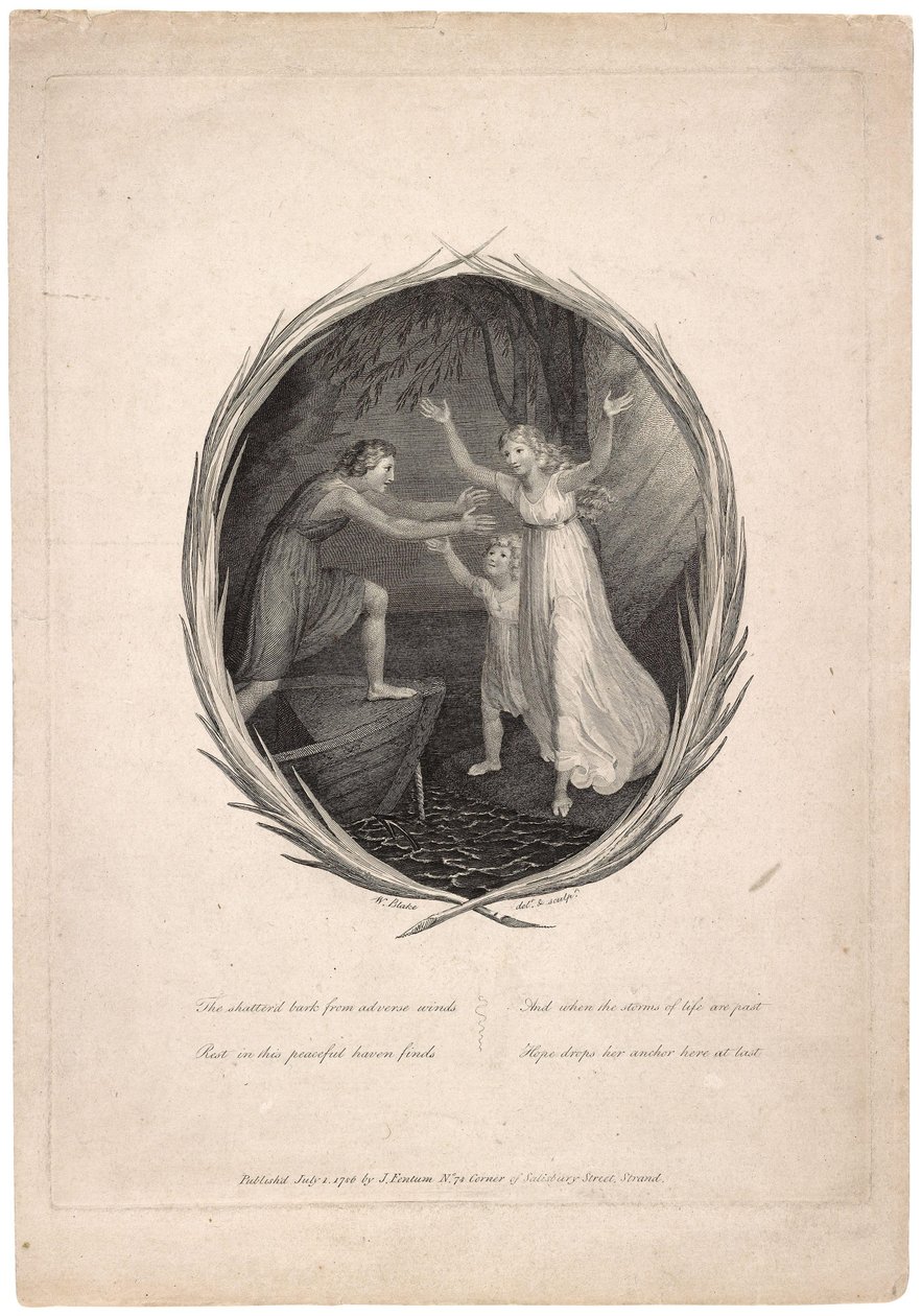 Design for Cover Leaf of Sheet Music An Elegy Set to Music av Thomas Commins av William Blake
