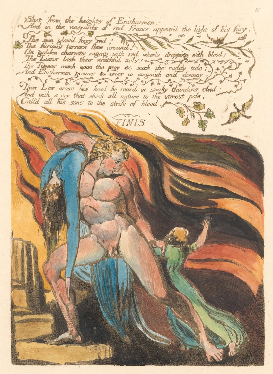 Europa. En profeti, plate 17, skutt fra høyden. . . . (Bentley 18) av William Blake