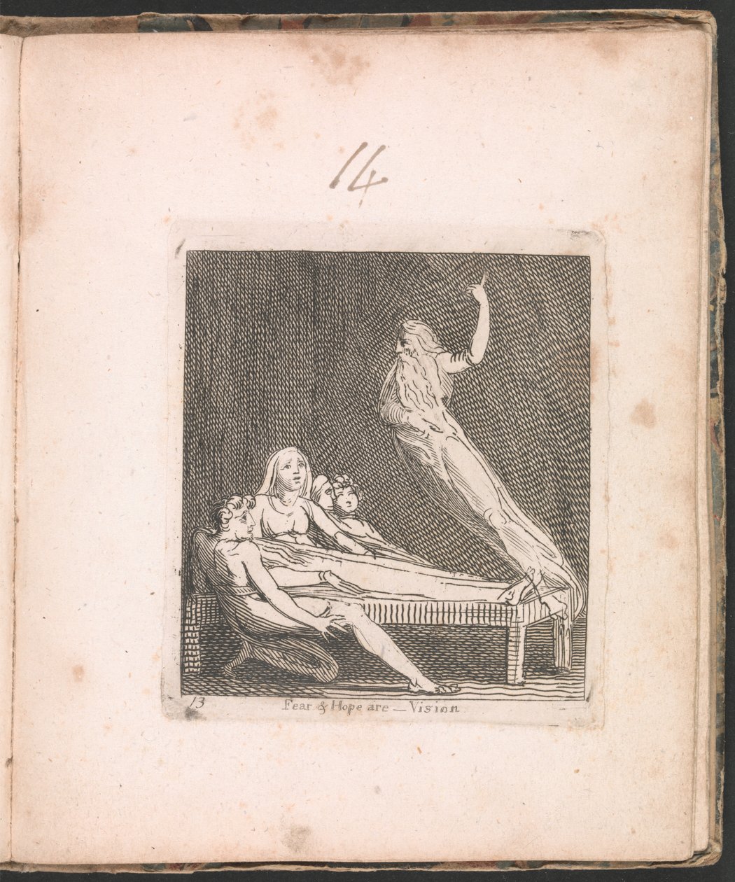 Frykt og håp er...Vision, plate 14 fra For Children. The Gates of Paradise, 1793 av William Blake