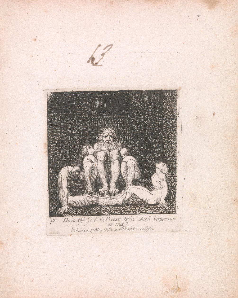 For barn. Paradisets porter, plate 14, Tar din Gud O prest en slik hevn som denne av William Blake