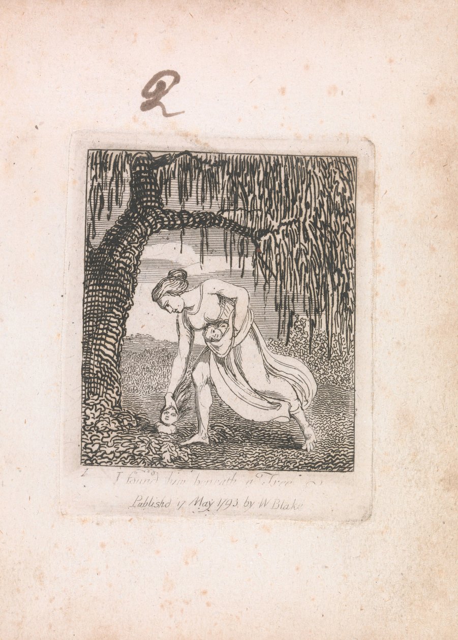 For barn. Paradisets porter, plate 3, jeg fant ham under et tre av William Blake