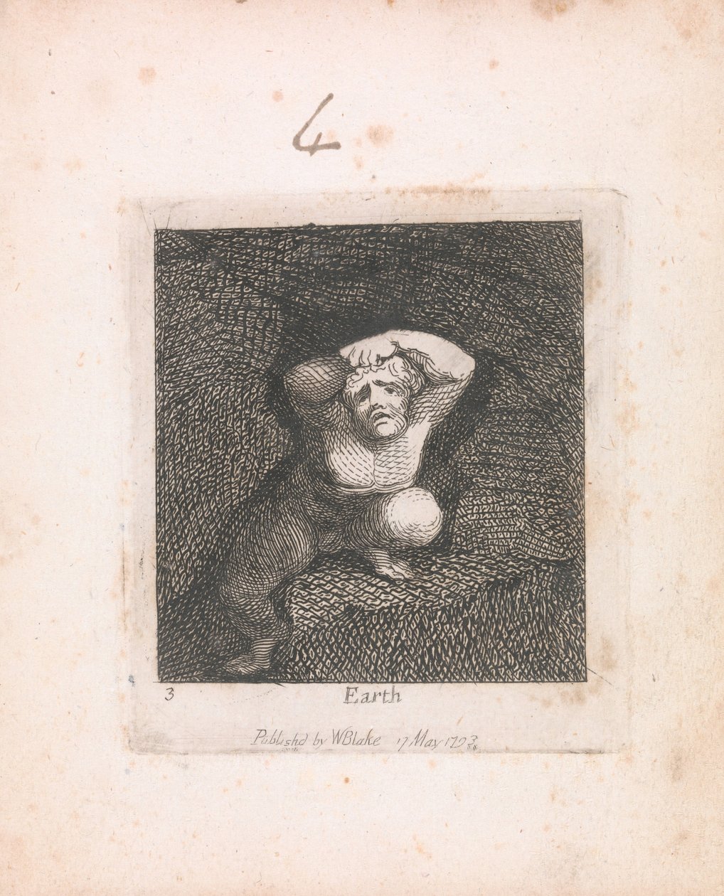 For barn. Paradisets porter, Plate 5, Earth av William Blake