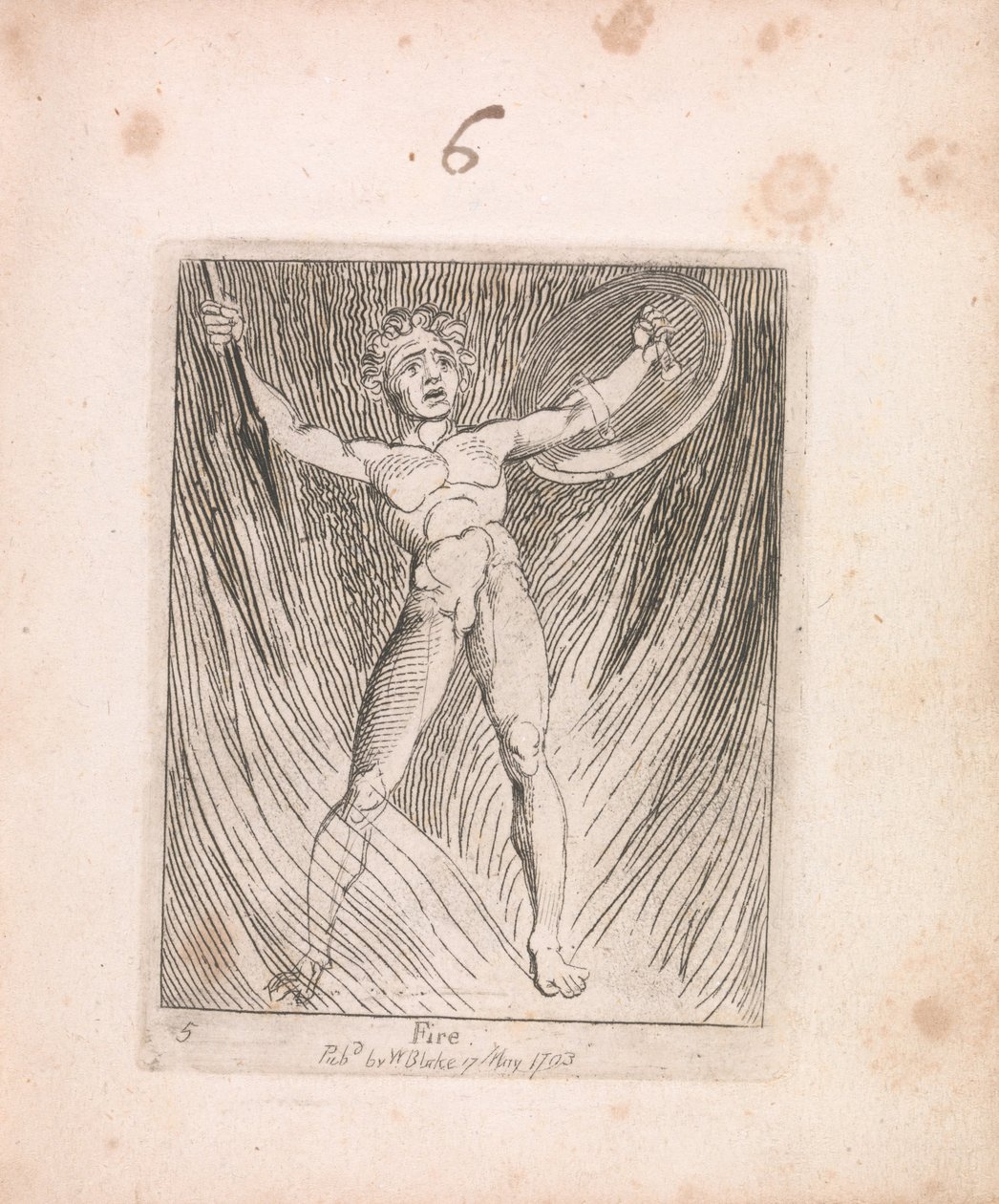For barn. Paradisets porter, Plate 7, Fire av William Blake