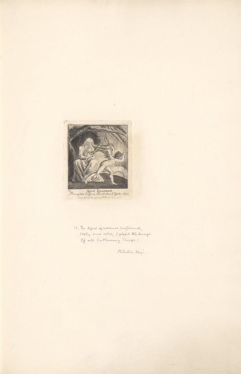For kjønnene- Paradisets porter, plate 13, alderen uvitenhet av William Blake