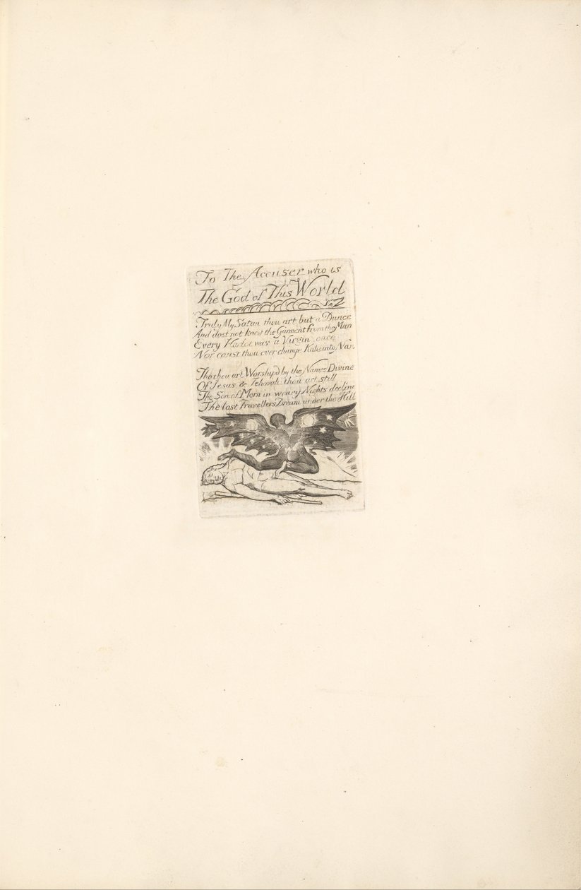 For kjønnene- Paradisets porter, plate 19, til anklageren. . . . (Bentley 21) av William Blake