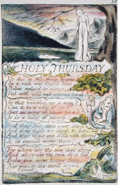 Holy Thursday, plate 38 (Bentley 33) fra Songs of Innocence and of Experience (Bentley Copy L) 1789-94 (relieff-etsing med penn og wc) av William Blake
