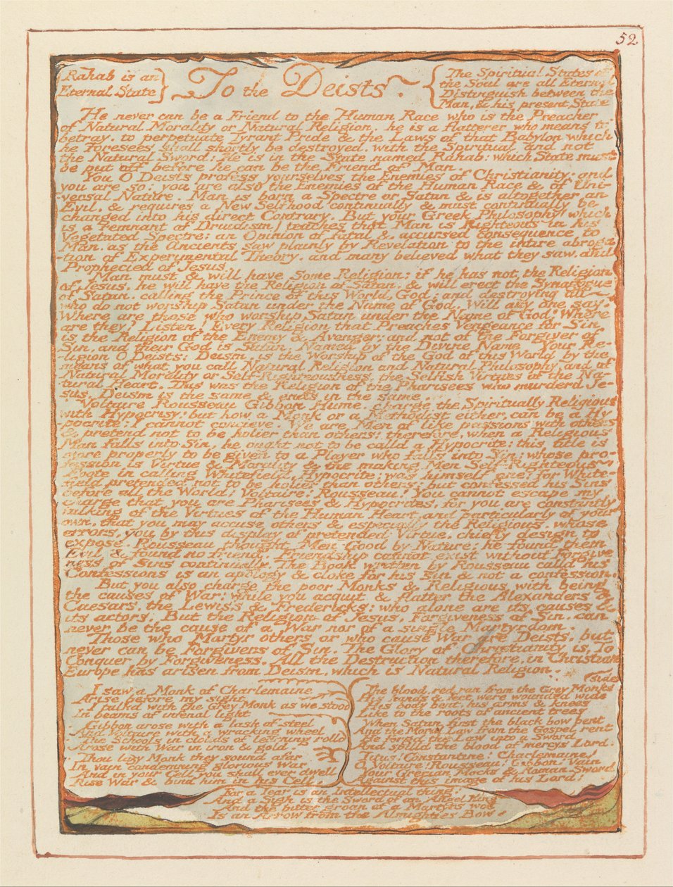 Jerusalem, plate 52, til deistene ... av William Blake