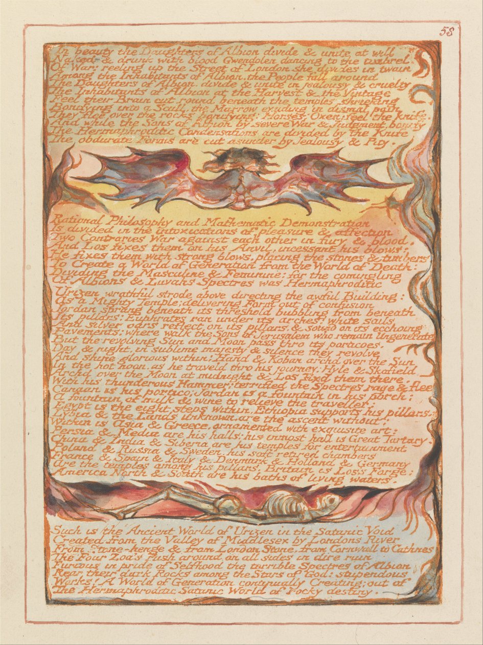 Jerusalem, tallerken 58, i skjønnhet Albions døtre .... av William Blake