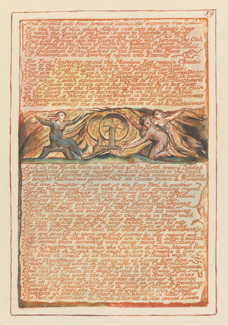 Jerusalem, plate 59, og formet til fire edelstener .... av William Blake