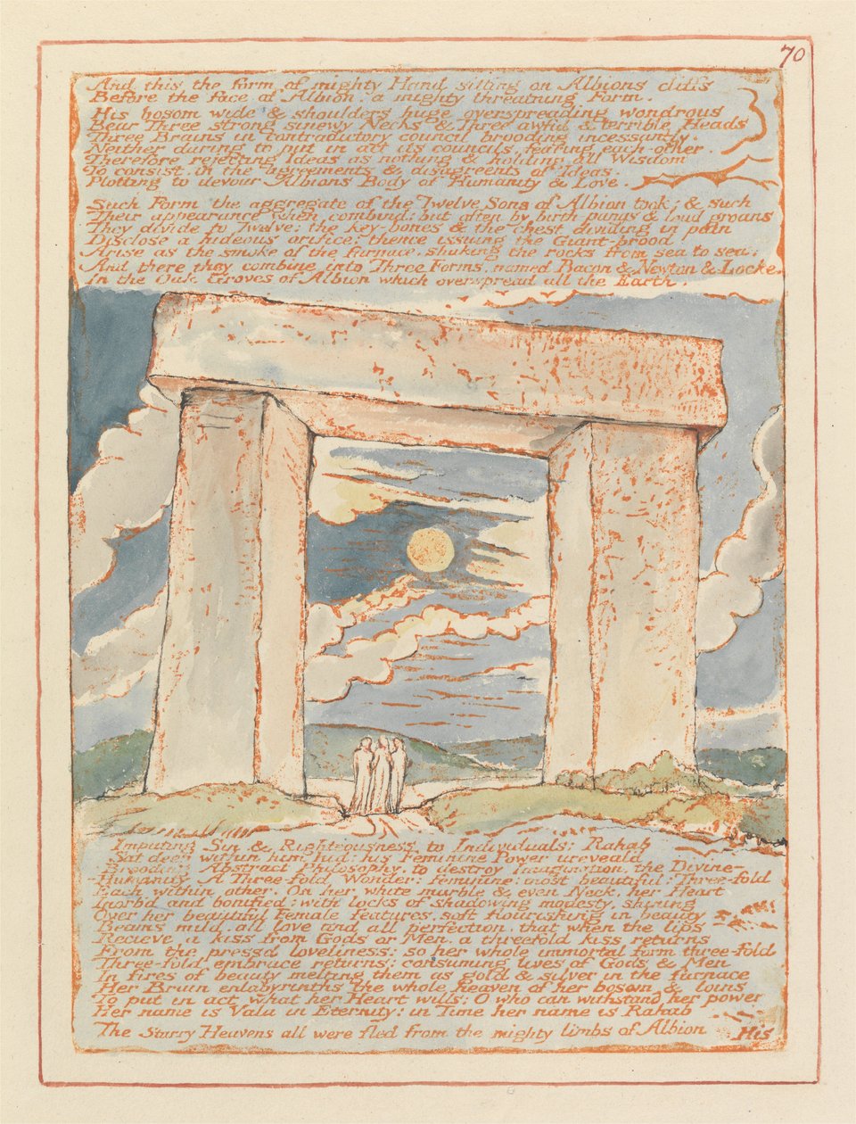Jerusalem, plate 70, og dette er formen til mektig hånd .... av William Blake