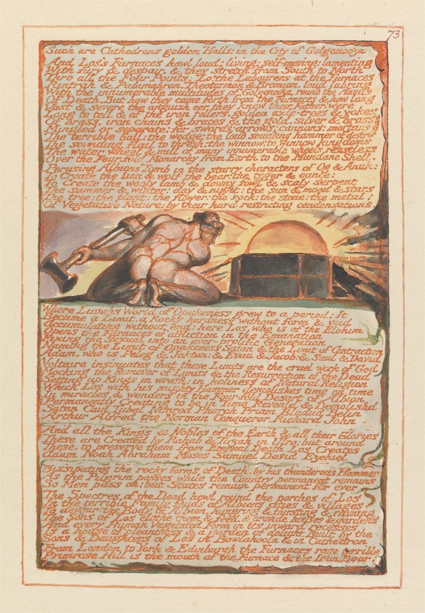 Jerusalem, tallerken 73, slike er katedralenes gyldne haller .... av William Blake