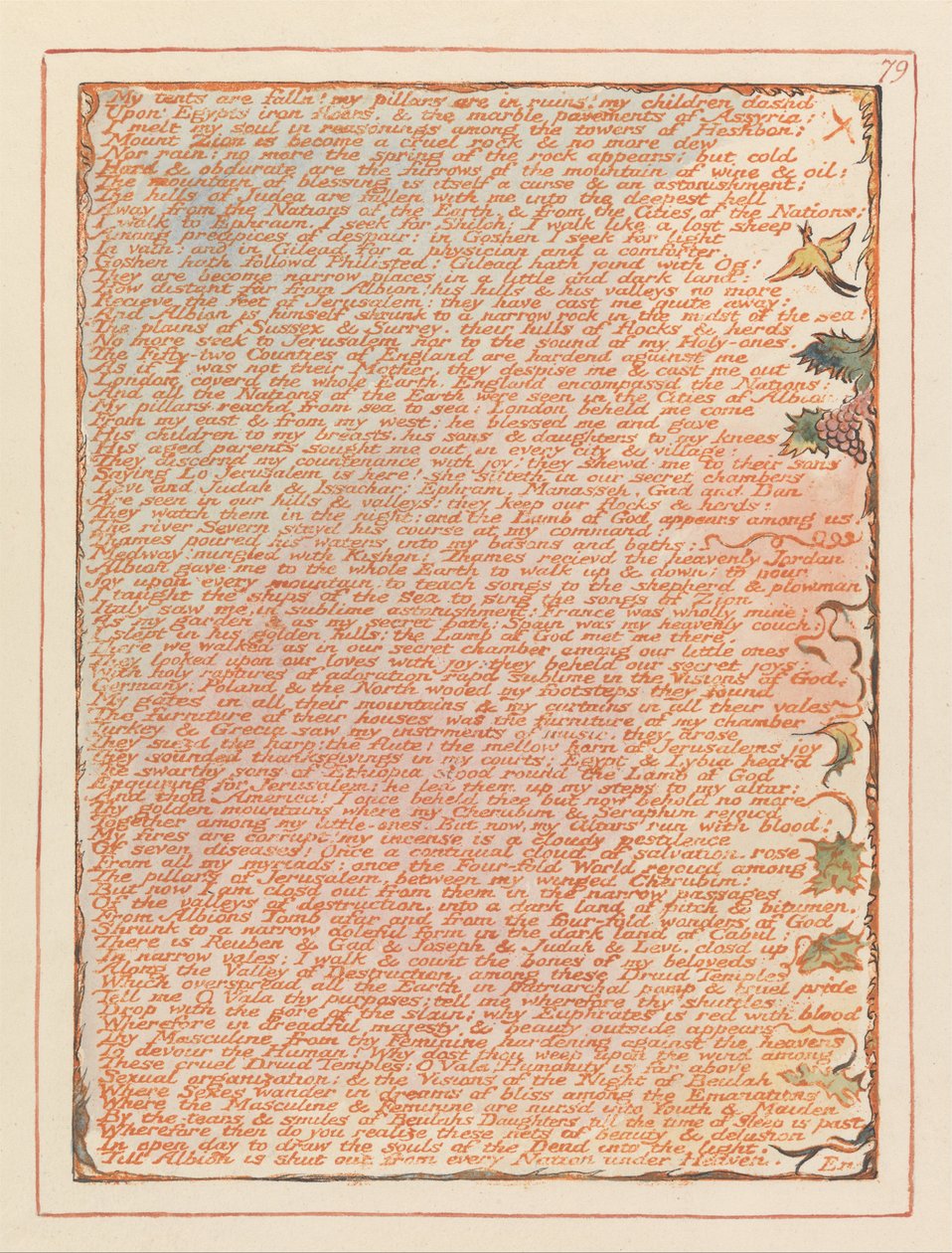 Jerusalem, plate 79, teltene mine faller .... av William Blake