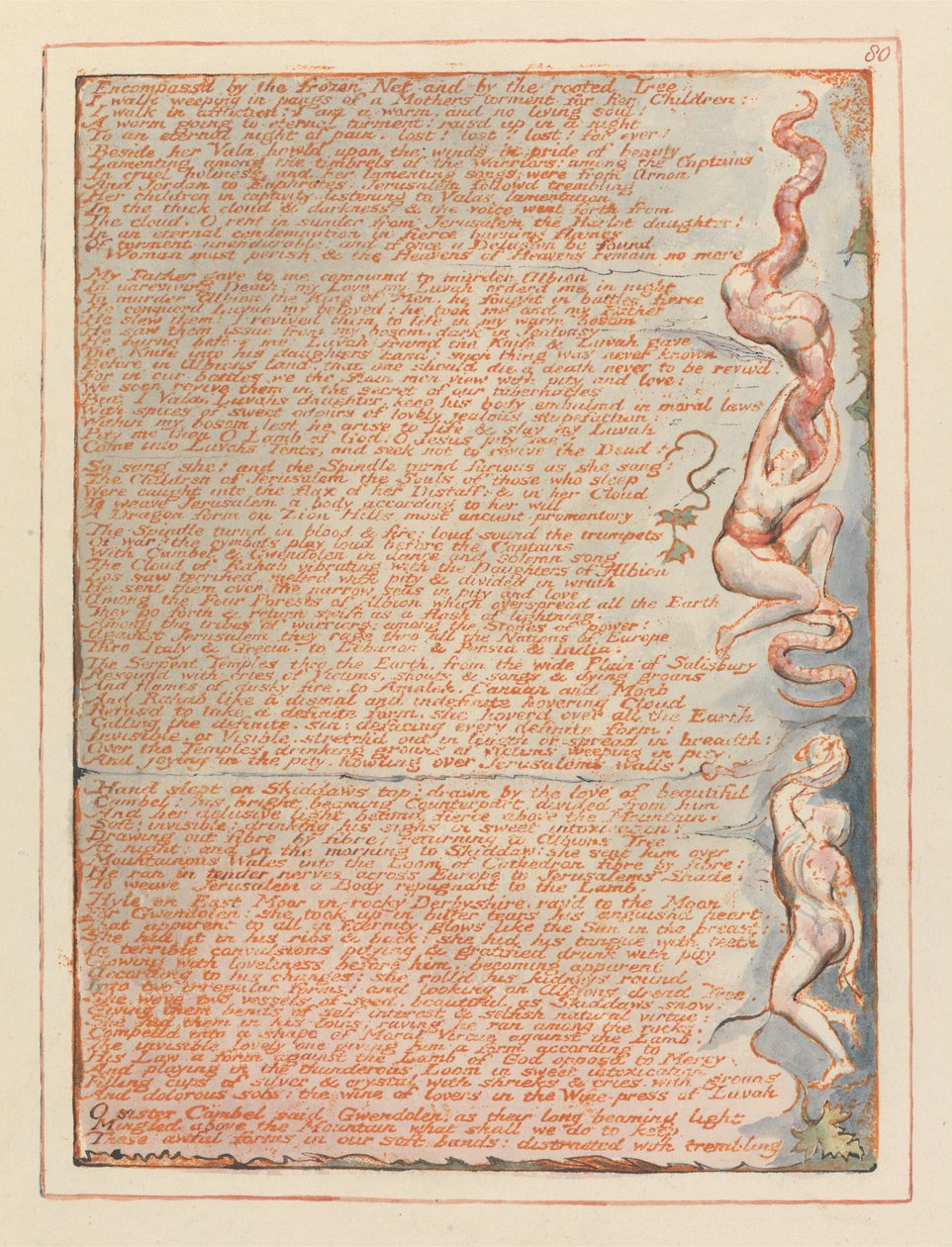 Jerusalem, plate 80, omfattet av det frosne nettet .... av William Blake