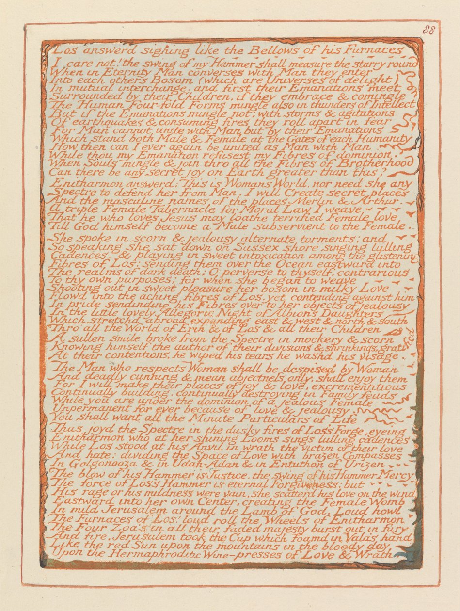 Jerusalem, plate 88, Los svarte sukkende .... av William Blake
