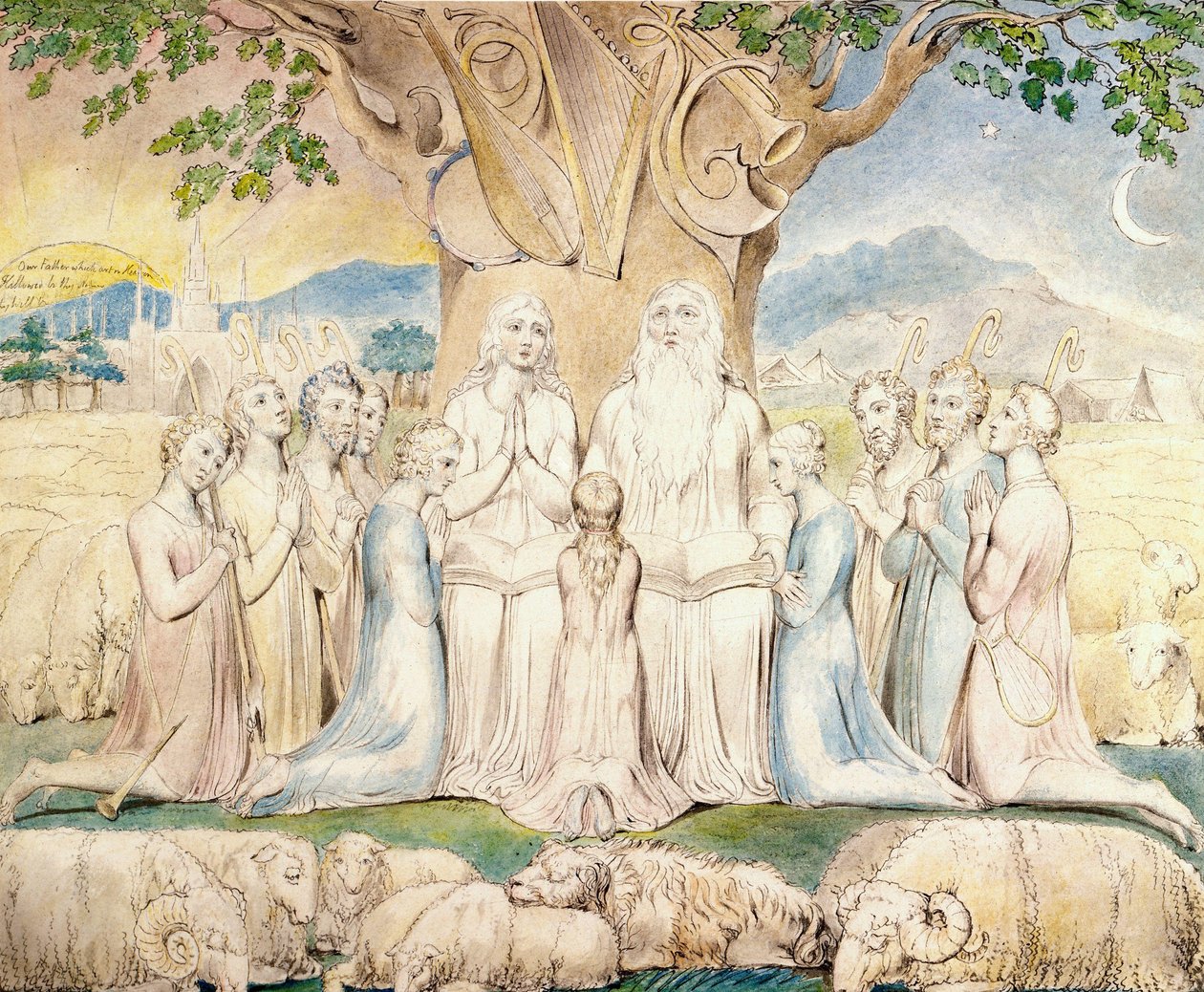 Job og hans familie av William Blake