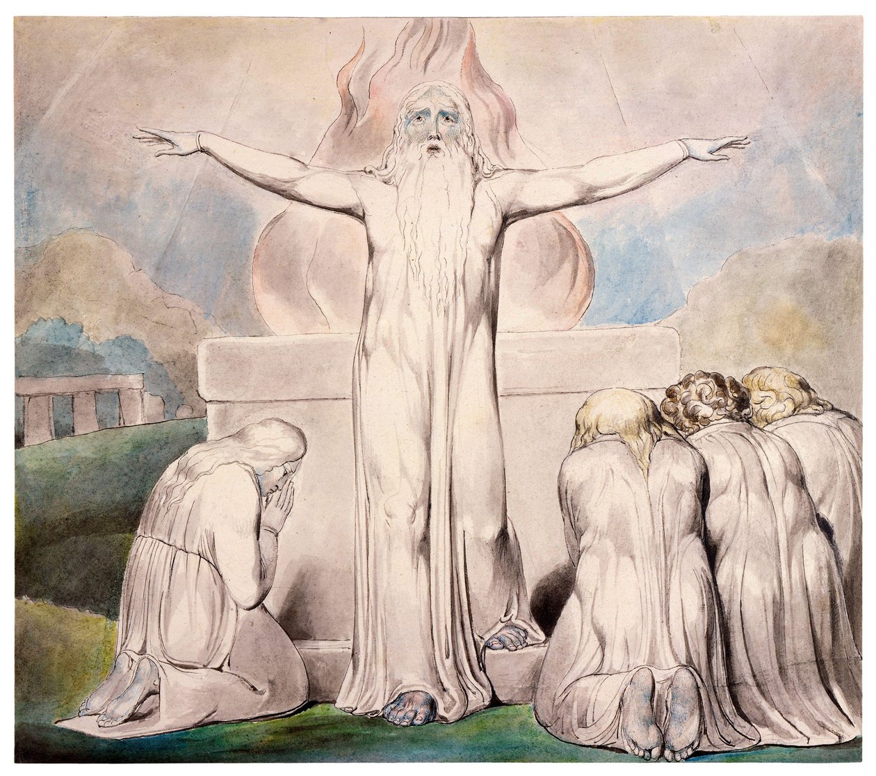 Jobs Sacrifice Butts satt av William Blake