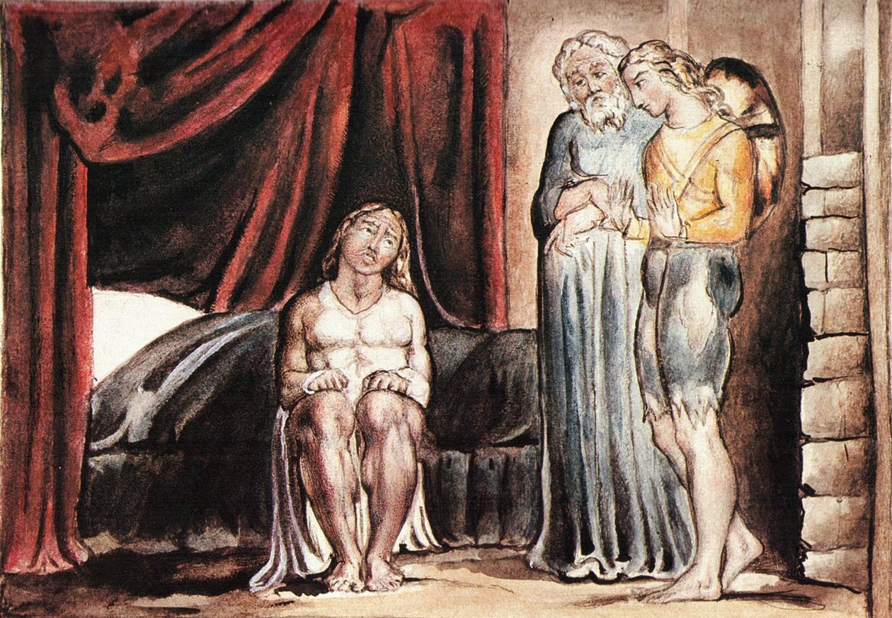 John Bunyan Plate 13 Mannen som drømte om dommens dag av William Blake