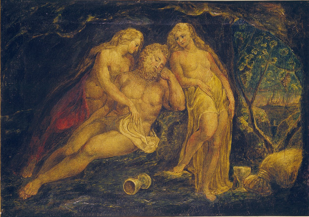 Lot og hans døtre av William Blake