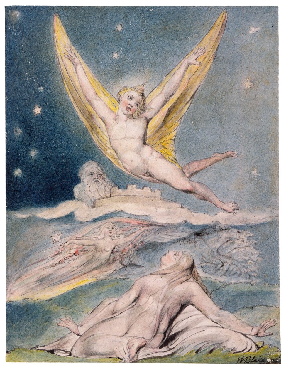 Night Startled by the Lark av William Blake