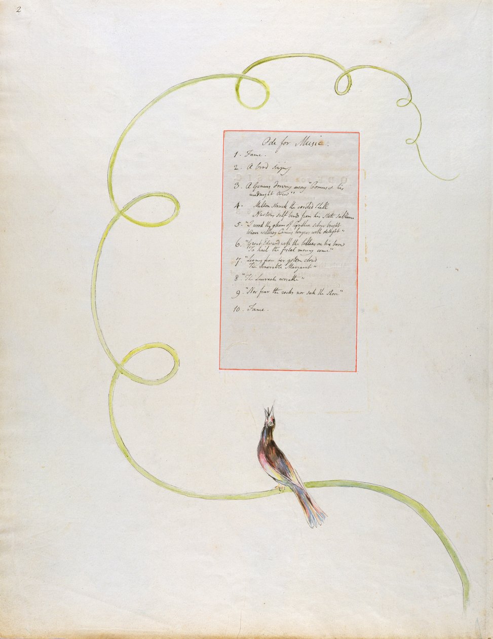 'Ode for Music' design 94 fra 'The Poems of Thomas Gray', 1797-98 (wc med penn og blekk på papir) av William Blake