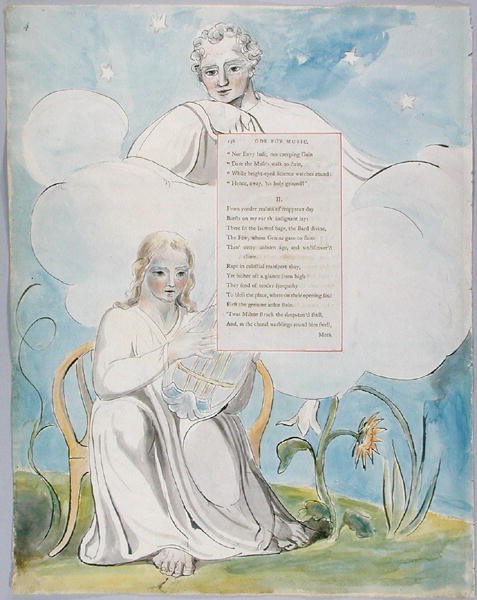 Ode for Music, design 96 fra The Poems of Thomas Gray, 1797-98 (wc med penn og blekk på papir) av William Blake