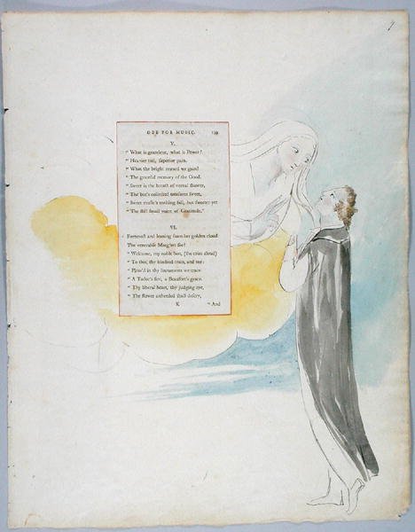 Ode for Music, design 99 fra The Poems of Thomas Gray, 1797-98 (wc med penn og blekk på papir) av William Blake