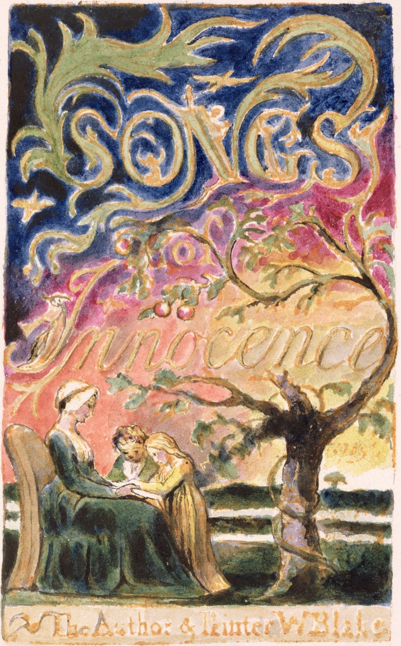 P.125-1950.pt3 Tittelside: plate 3 fra 'Songs of Innocence and of Experience' (kopi AA) c.1815-26 (etsing, blekk og wc) av William Blake