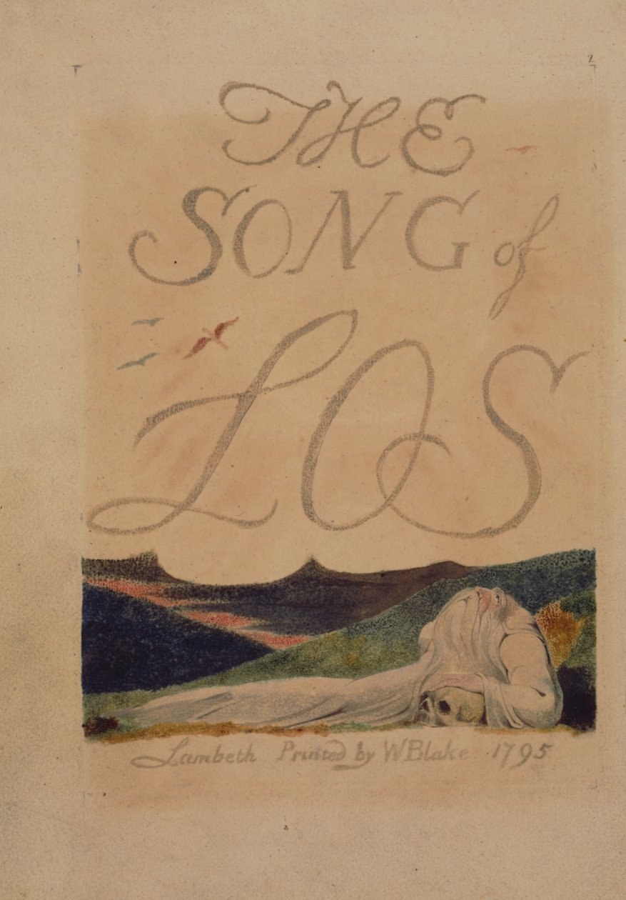 Plate 2 fra The Song of Los, kopi B, i samlingen til Library of Congress. av William Blake