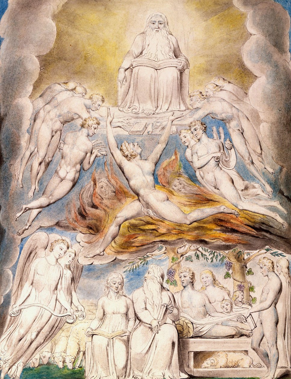 Satan før Guds trone av William Blake