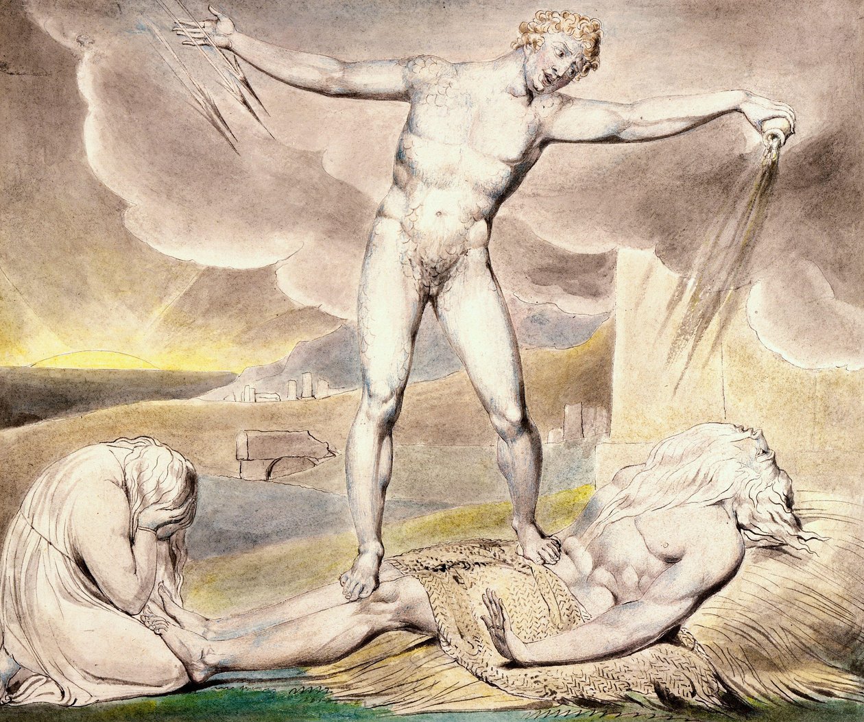 Satan slår jobb med byller av William Blake