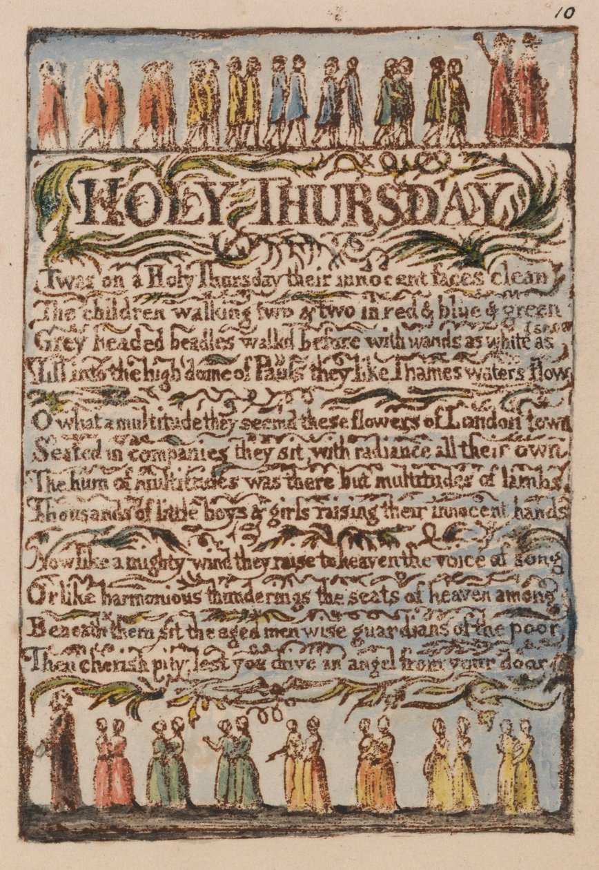 Sanger om uskyld og erfaring, plate 10, av William Blake