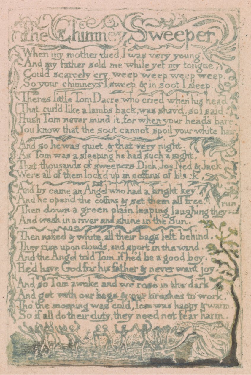 Songs of Innocence and of Experience, Plate 10, The Chimney Sweeper (Bentley 12) av William Blake