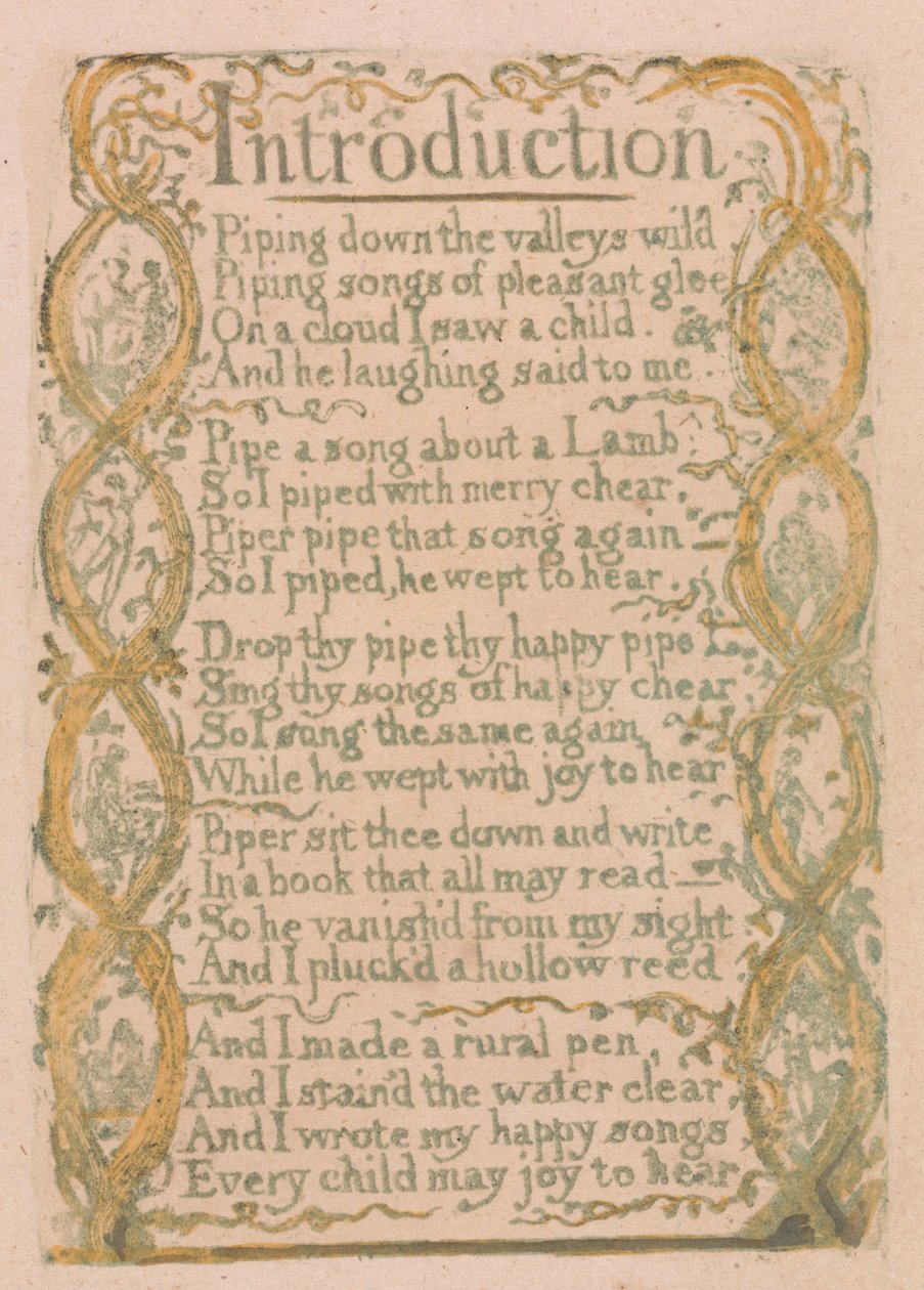 Songs of Innocence and of Experience, Plate 3, Introduction (Bentley 4) av William Blake