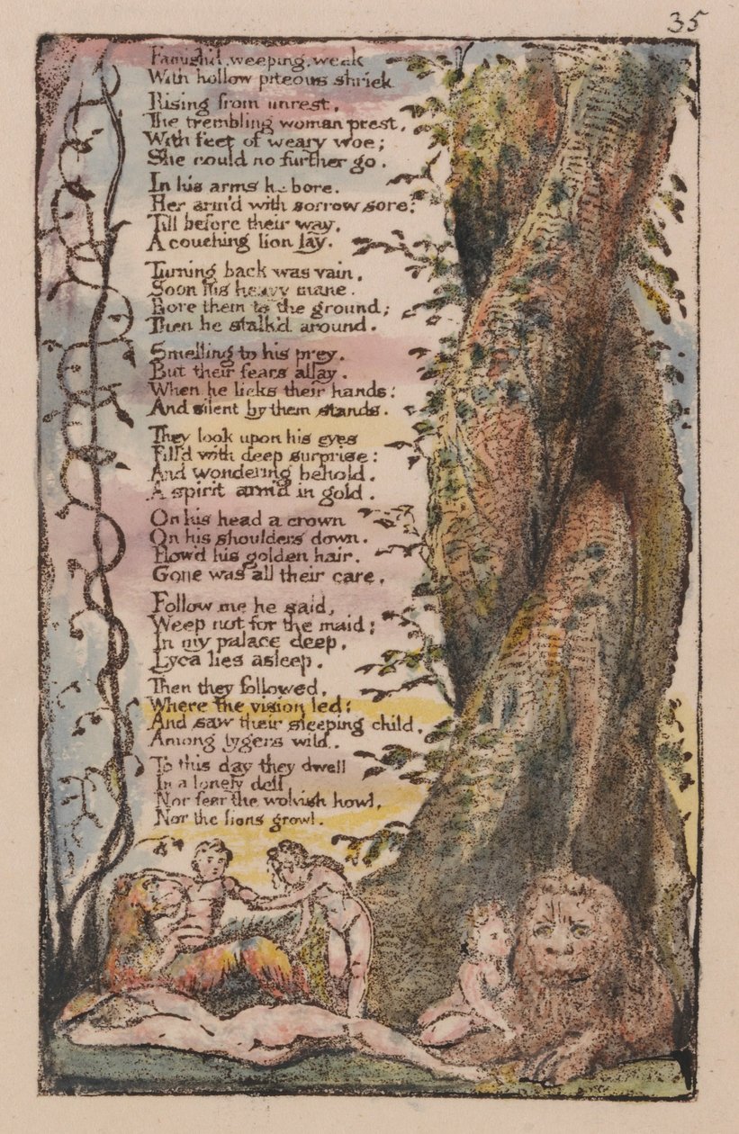 Songs of Innocence and of Experience, Plate 35, The Little Girl Found (Bentley 36) av William Blake