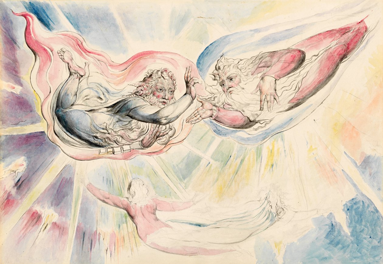St. Peter og St James med Dante og Beatrice av William Blake