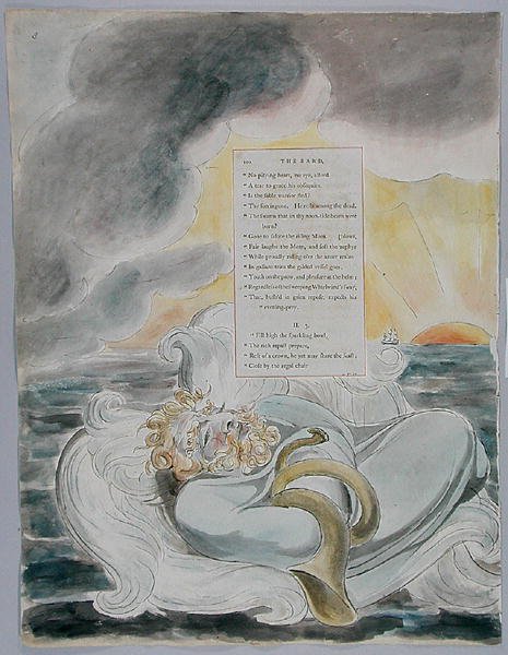The Bard, design 60 fra The Poems of Thomas Gray, 1797-98 (wc med penn og blekk på papir) av William Blake