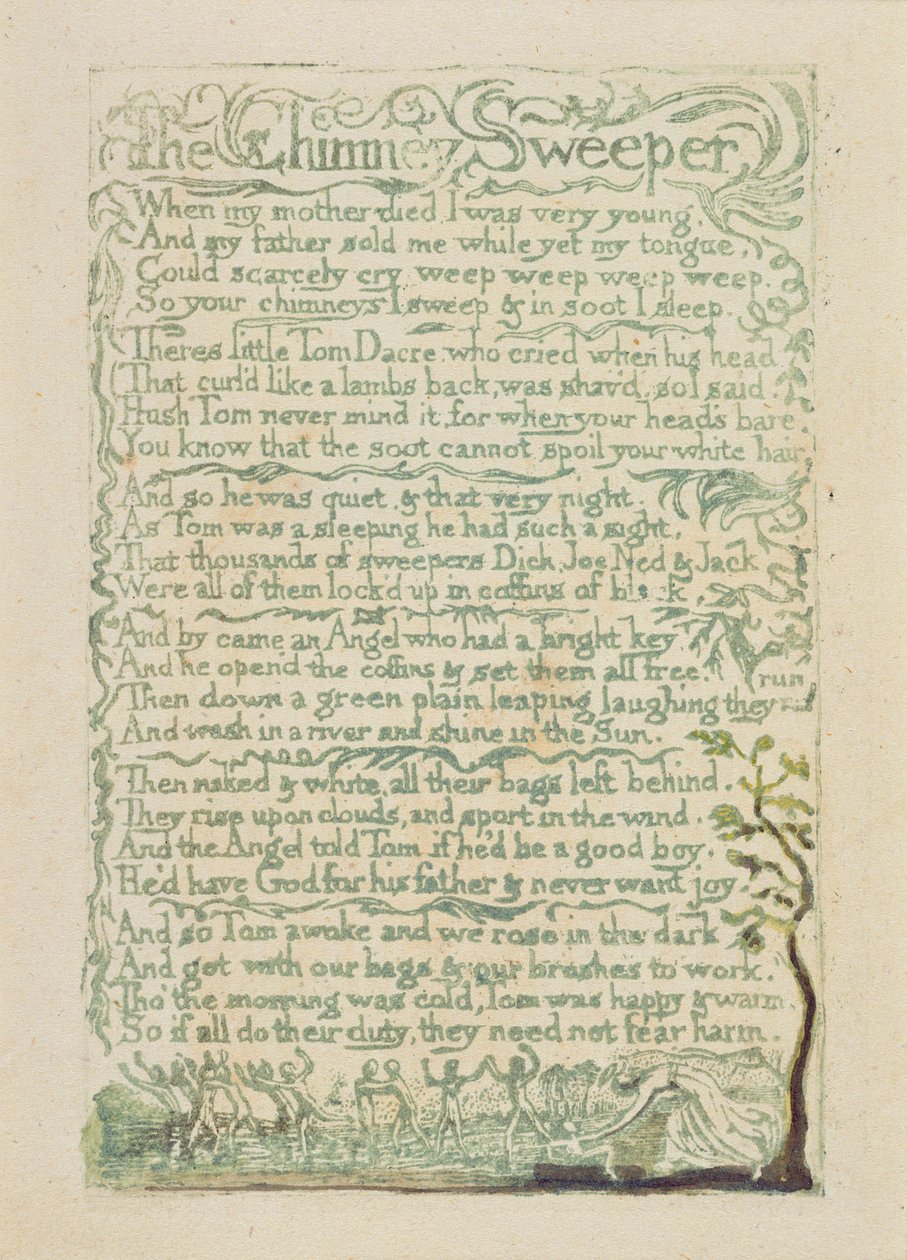 The Chimney Sweeper, plate 9 recto fra 