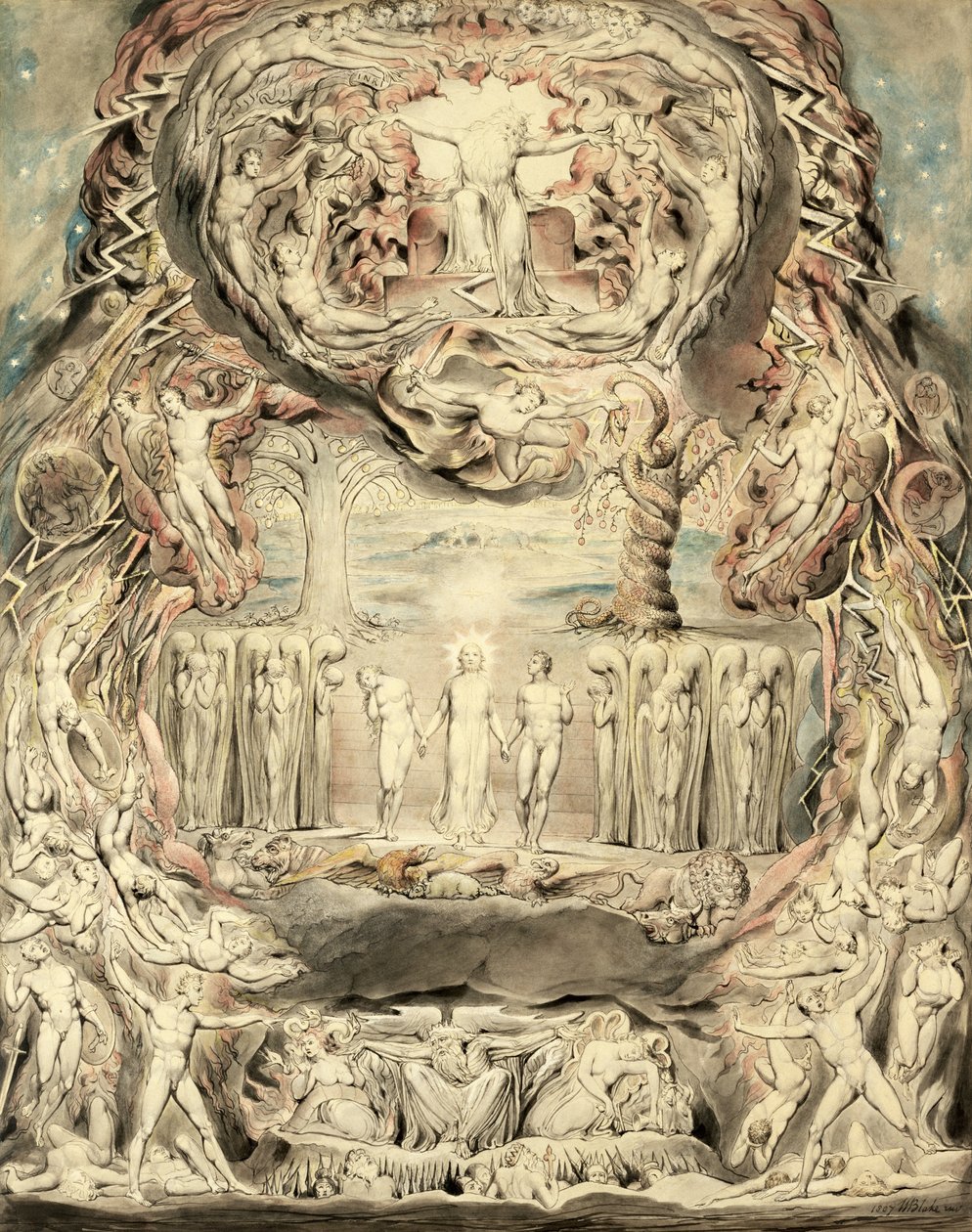 The Fall of Man (penn og blekk og wc på papir) av William Blake