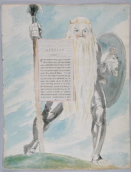 The Fatal Sisters, design 69 fra The Poems of Thomas Gray, 1797-98 (wc med penn og blekk på papir) av William Blake