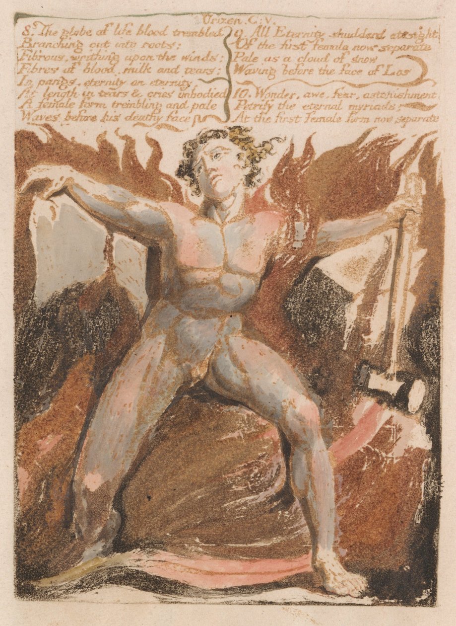 The First Book of Urizen, Plate 17, 8. The Globe of Life Blood Trembled .... (Bentley 18) av William Blake